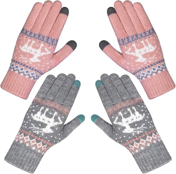 2 Par Dam Vinter Touch Screen Handskar Varma Stickade Therma, ZQKLA