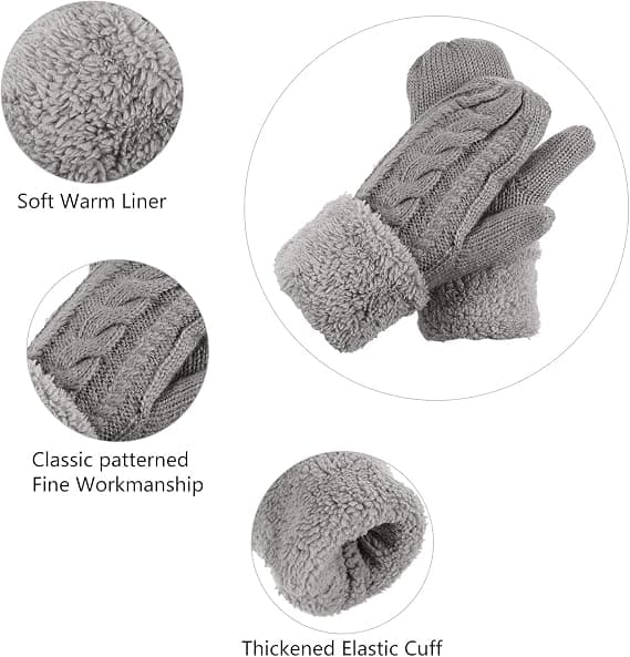 Dame Vinter Uld Vante Handsker, Vinter Varme Tykke Handsker, G,ZQKLA