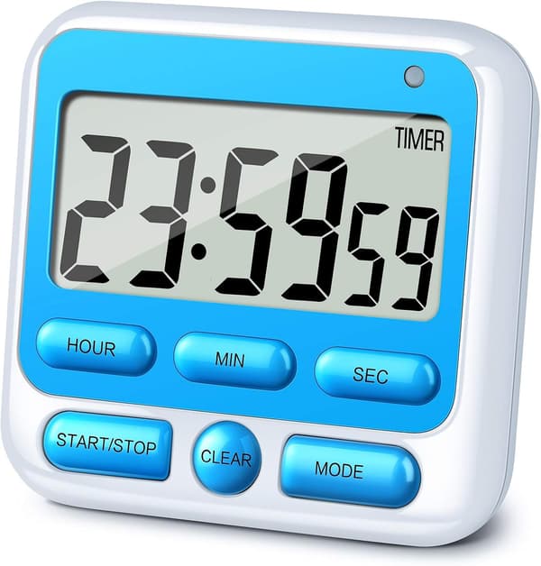 Digital Köktimer med Tyst/Hög Larmknapp PÅ/AV, ZQKLA