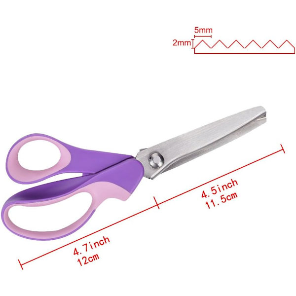 Pinking saks 23,5 cm Profesjonell rustfritt stål Sy, ZQKLA
