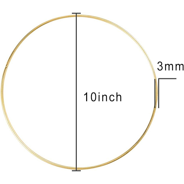 10 Stycken 25cm Metallringar Macrame Blomster Guld Metall Wr,ZQKLA