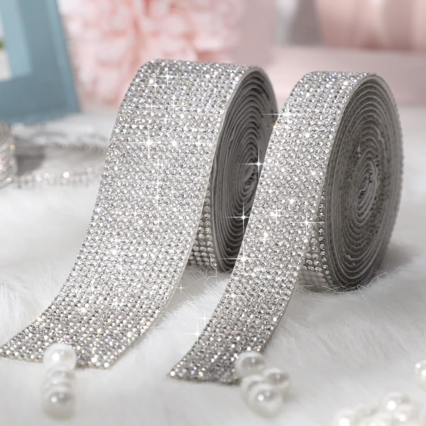 4 Ruller Selvklæbende Krystal Rhinestone Diamantbånd DIY, ZQKLA