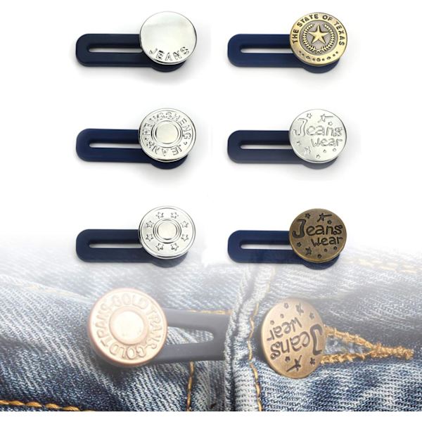 Elastisk knappförlängare i gummi för jeans, byxor, kjolar eller C,ZQKLA