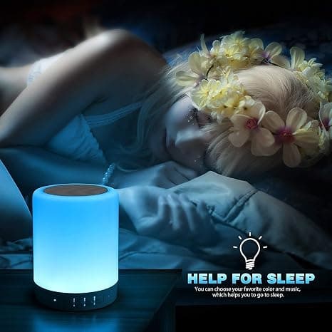 Touch Bedside Lampe - med Bluetooth Højttaler, Dæmpbar Farve, ZQKLA