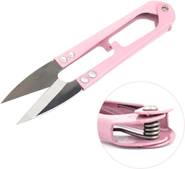 (Rosa) 2 stycken Mini U-formade Broderisaxar, ZQKLA