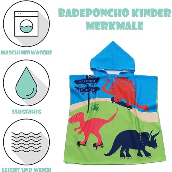 Badponcho för barn - Med huva - Barnbadrock, ZQKLA