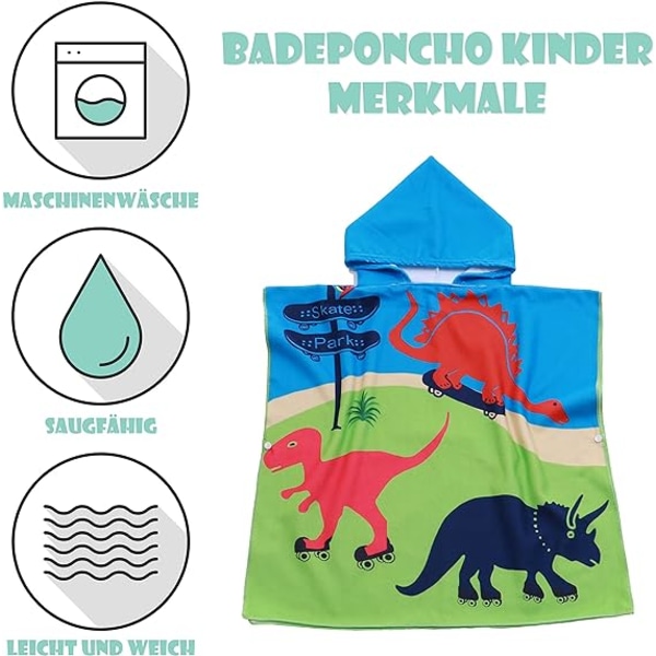 Barnebadeponcho - Med hette - Barnebadekåpe,ZQKLA