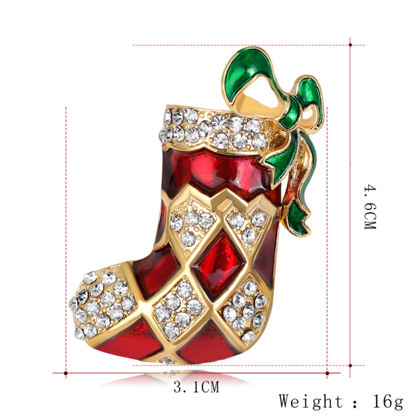 Christmas Brosch Pins Set Crystal Tree Boot Broscher Holida,ZQKLA