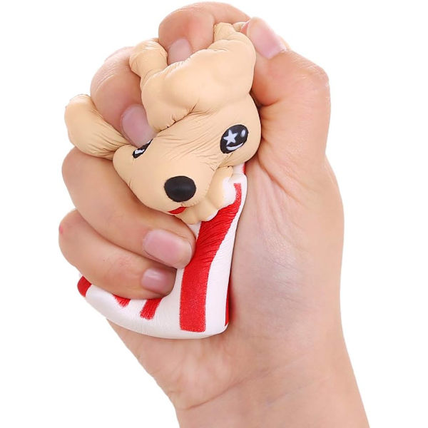 Squishies popcorn hund Kläm Långsamt Stigande Leksaker Stresslindring Anim