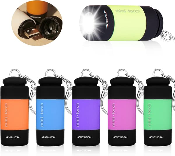 6 kpl mini taskulamppua lapsille, mini led-taskulamppu, USB-lataus, ZQKLA