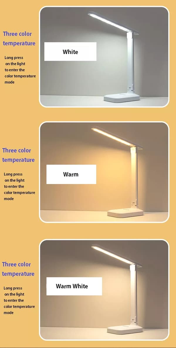 Bordlampe Øyebeskyttelse Berøringsdimbar LED-lys Student, ZQKLA