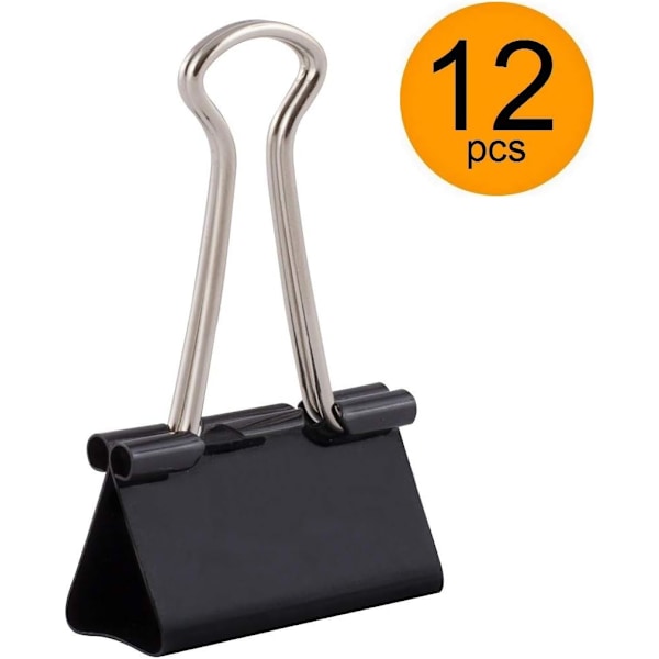 Set med 12 Dokumentklämmor - 32 mm - Förpackning med Multi-Function Pap, ZQKLA