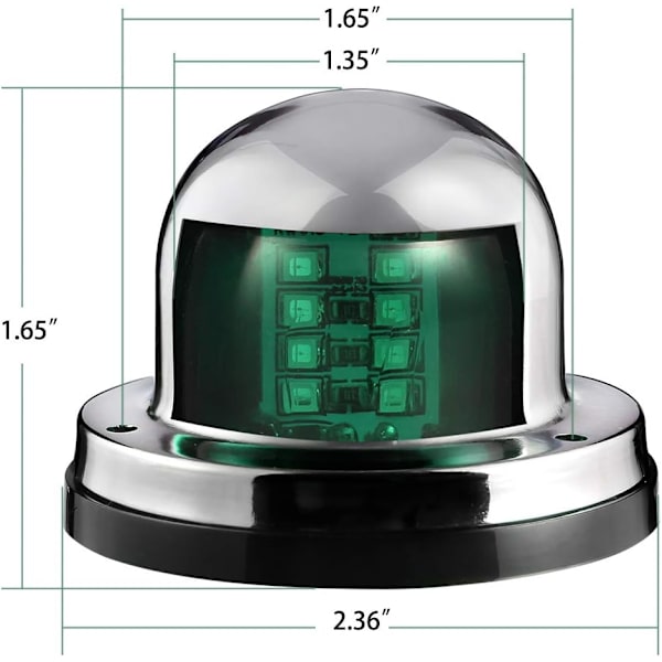 2 stk. 12V Marine Båd Yacht Lys LED Bug Navigation Lys, ZQKLA