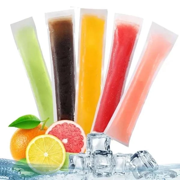 100 st Popsicle-påsar – Gör egna läckra isglassar enkelt transparent