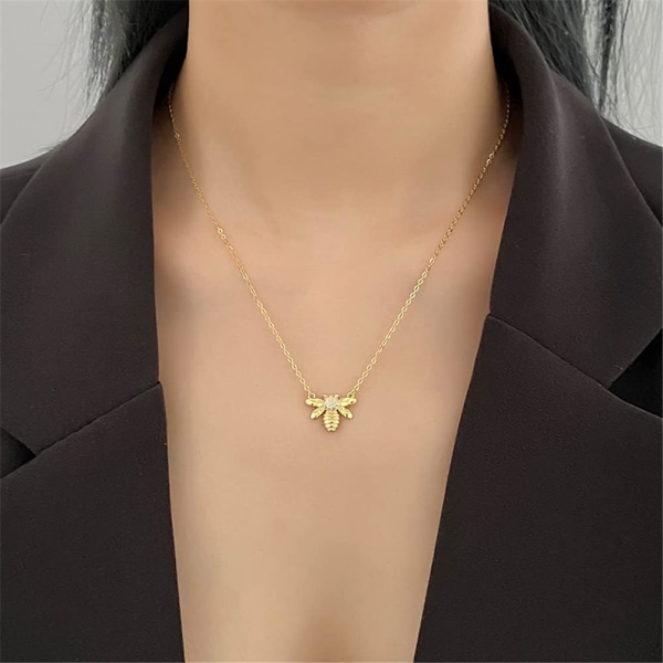 Bee Gold Coin Honeycomb Riipus Choker kaulakoru naisille Te,ZQKLA