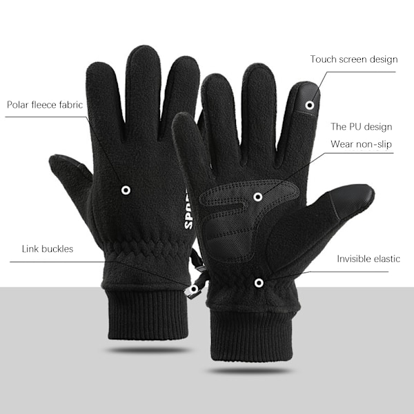 Vandtætte Vinter Termiske Handsker -40℉, Vindtætte Touch Screen, ZQKLA