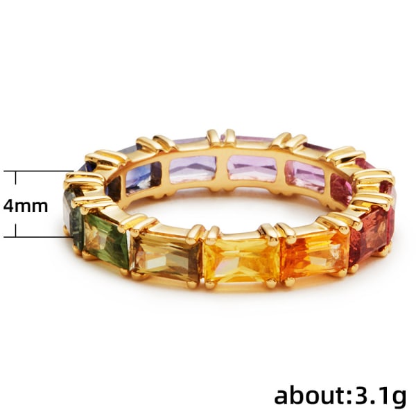 (Kulta) Hieno muoti Rainbow Color Zircon, ZQKLA