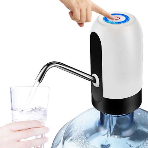 （Sort）Genopladelig Automatisk Vandflaske Dispenser Flaske Vand, ZQKLA