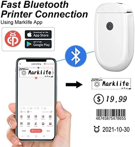 (Rosa) Etikettskriver med selvklebende tape, trådløs, Bluetooth, ZQKLA