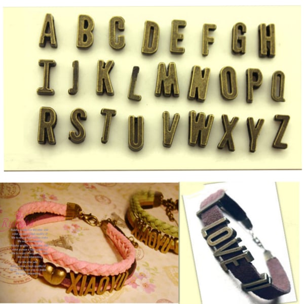 130 ST Engelska brev Set Berlocker, Blandad antik stil Bron,ZQKLA