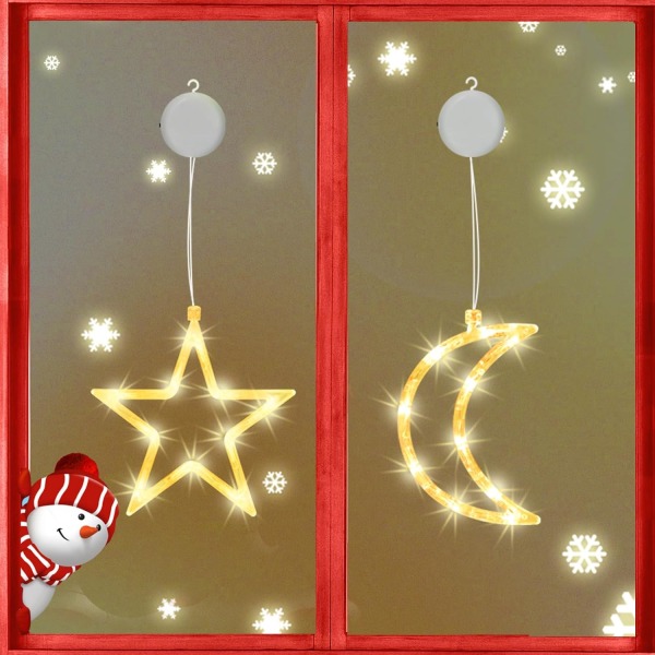 LED Star Christmas Lights Batteridrivna Stars and Moon De,ZQKLA