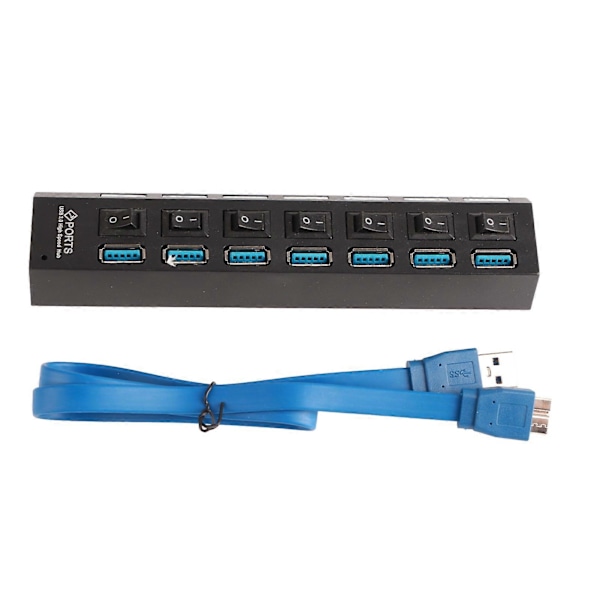 USB 3.0 Hub Individuell 7 Port Høy Hastighet USB2.0 USB1.1 Kompatibel USB Data Hub med LED-indikator for Windows XP 7 8