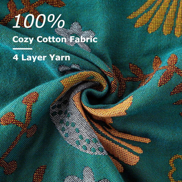 Boho Pläd för Säng - 100% Bomull Ultra Mjuk Rustik Quilt