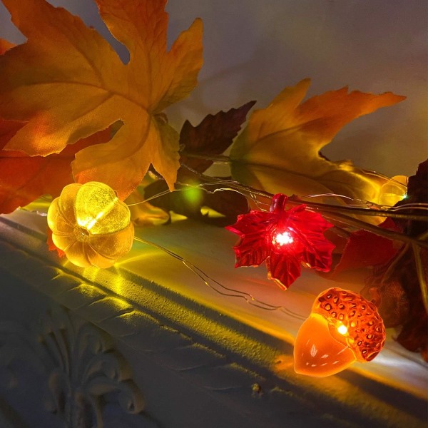 Fall Decor 3D Pumpkin Maples Acorns 3 in 1 Fall Lights Decor, ZQKLA