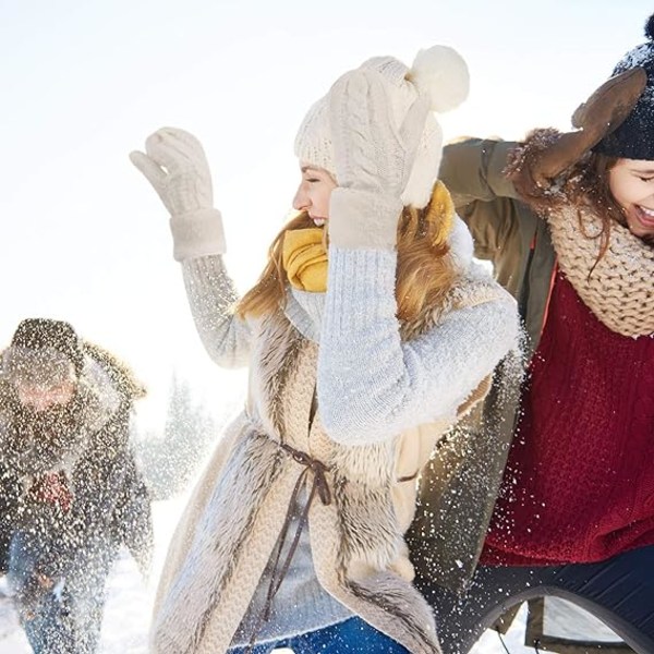 Dame Vinter Uld Vante Handsker, Vinter Varme Tykke Handsker, G,ZQKLA