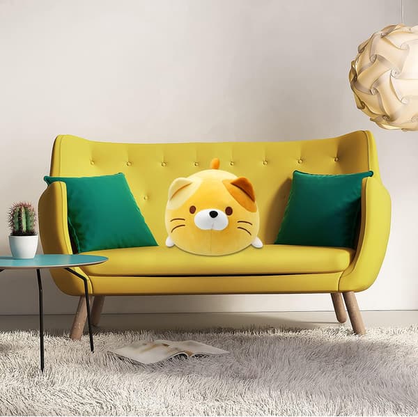 Orange Katte Plyslegetøj, 13,7 Tommer Fyldt Kawaii Dyrepude Sof