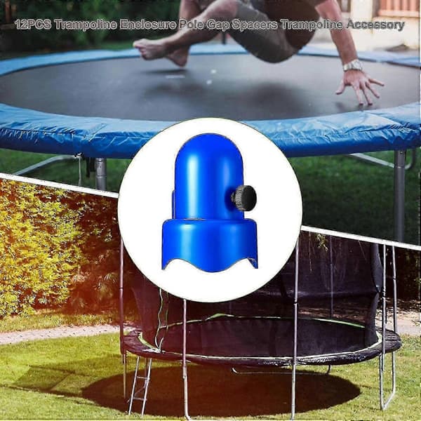 1,5 tommer diameter trampolinestanghetter, 10 stk trampolinestanghette med skrue, reservedeler til trampoline, blå 10 stk