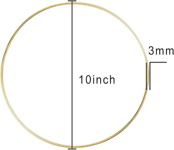 10 Stycken 25cm Metallringar Guld Floral Macrame Ringar Metallkrans