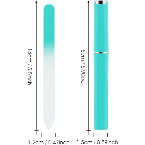 Sæt med 3 Premium Glas Professionelle Neglefiler med Etui Mul,ZQKLA