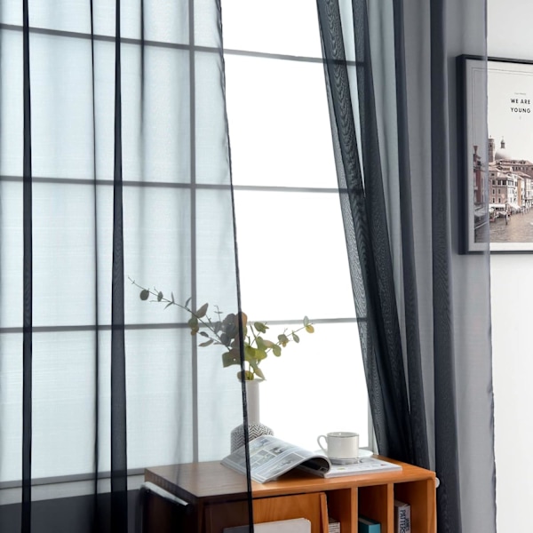 Läpinäkyvät voile-verhot, sauva-aukko, K,ZQKLA