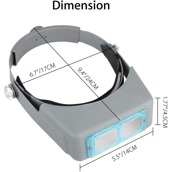 Head Mount forstørrelsesglas, professionel juveler lupe pandebånd Ma,ZQKLA