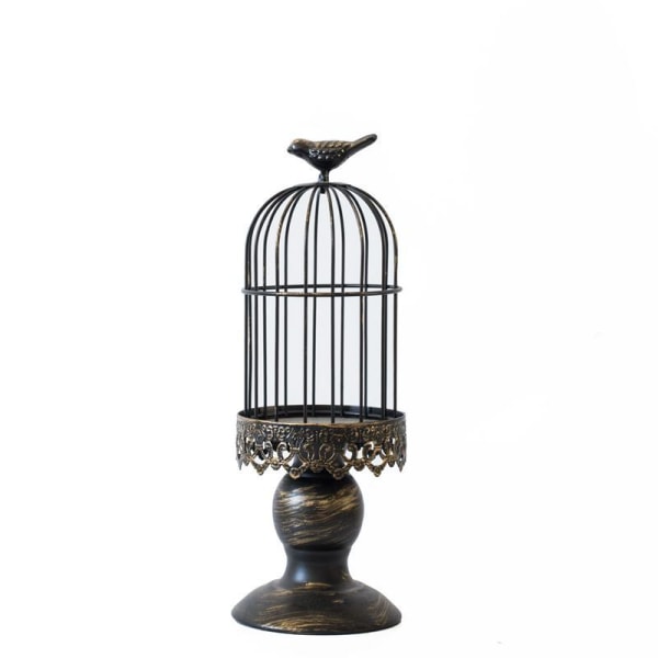 Musta, Vintage koristeellinen häät lintuhäkki kynttilänjalka Decora, ZQKLA