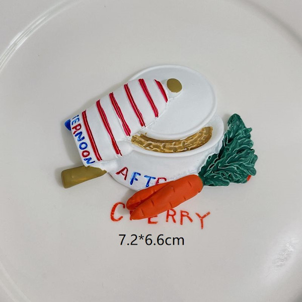 9 kpl Ruokamagneetteja Jääkaappimagneetteihin, 3D Hartsi Ihastuttava Ruoka Fri,ZQKLA