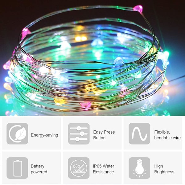 Batteridrivna 6.6Ft/2M 20 LED-ljusslingor Blinkande Chris,ZQKLA