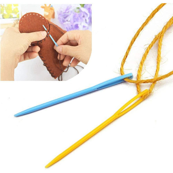 Plast Synålar, 100 Stycken 7cm Sticknålar för Barn