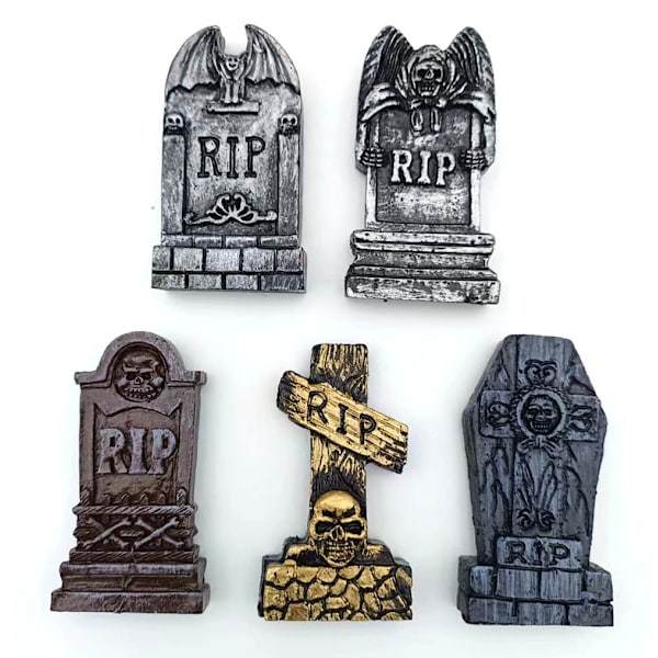 Sæt af Halloween-pynt til gravsten design, harpiks håndværk orna