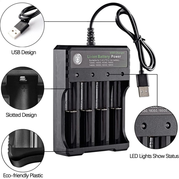 Universal 18650 Batterilader 3.7v Batterilader med LE,ZQKLA