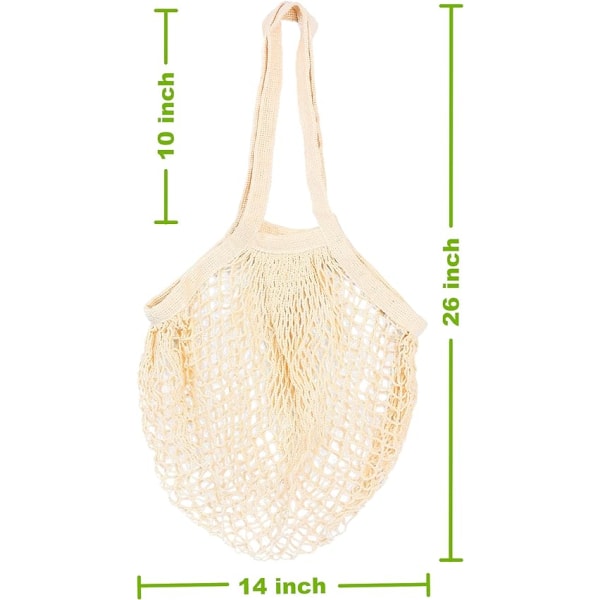 [2-pack] Premium Mesh Matkassar, Återanvändbara Frukt- och Grönsakspåsar, Lång H
