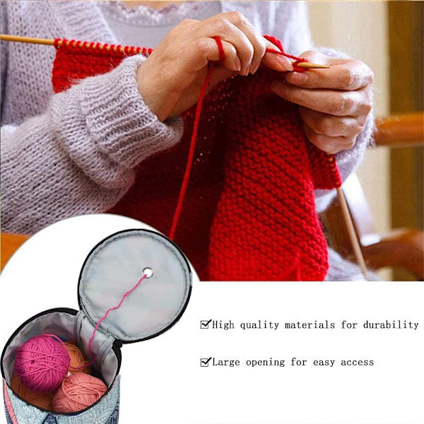 Stickningsväska, Stickningsväska Textil Garnförvaring, Ullgarnförvaring