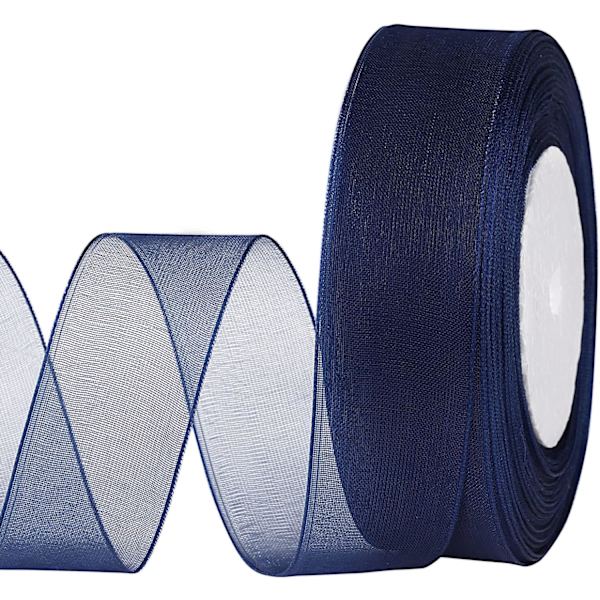 25mm x 45m/Rulla Kiiltävä Läpinäkyvä Organza Nauha, Shiffon Kangas Nauha