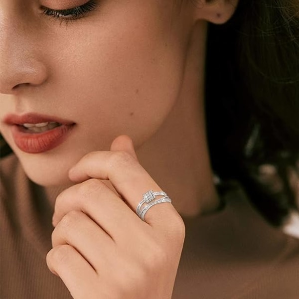 （Diamant） Fidget-ring, Angstring til kvinder, Sterling sølv, ZQKLA