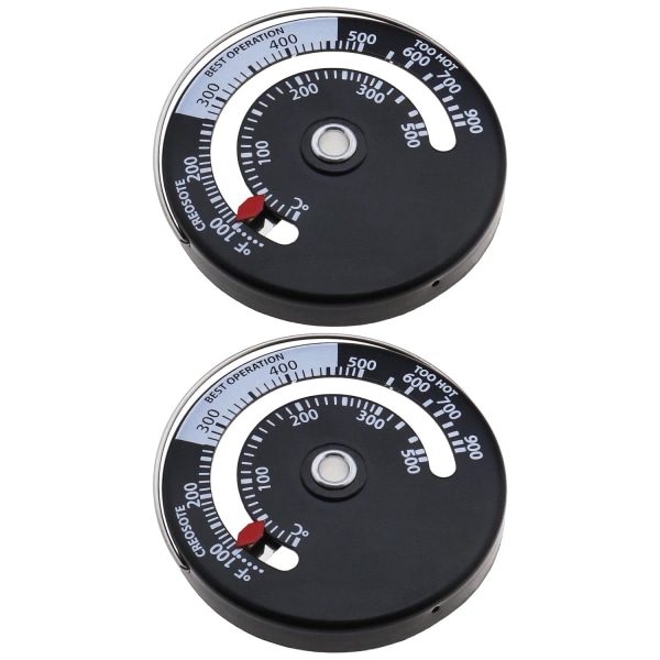 2x Ovn Termometer 0-500°/100-900°F Magnetisk Komfur Log Brænd, ZQKLA