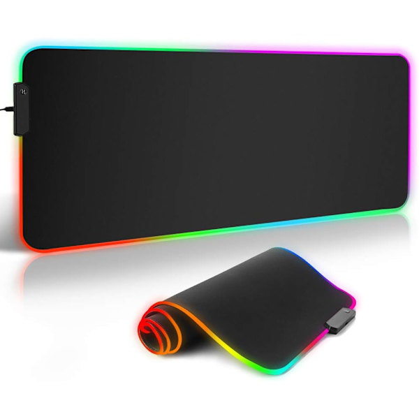 RGB Musmatta, Gaming Stor XXL Gamer Musmatta med 12 Ljus, ZQKLA