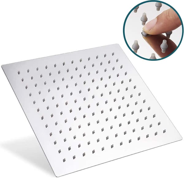 10 tommer/25 cm kvadratisk fast dusjhode i rustfritt stål, ZQKLA