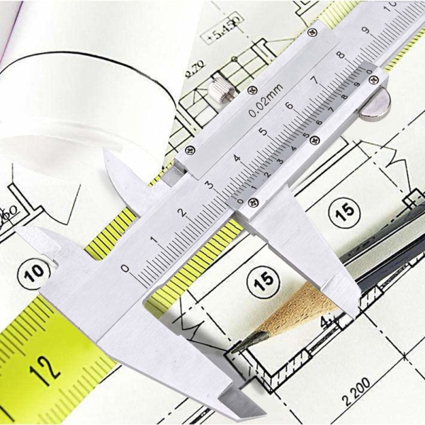 Mittakaula teräksestä - Vernier-mittakaula 150MM 6'' ,ZQKLA