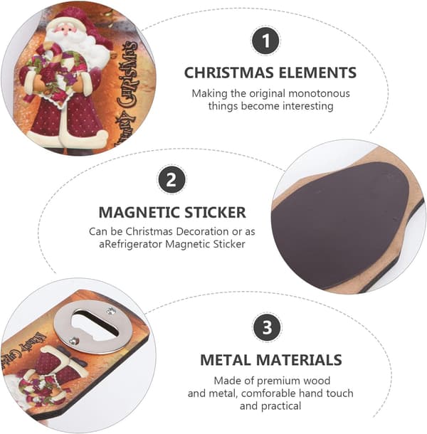 Træflaskeåbner Kreativ Juleprint Ølflaske